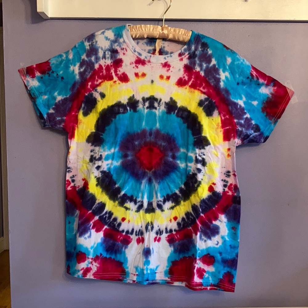 One of a kind hand dyed tie dye t-shirt